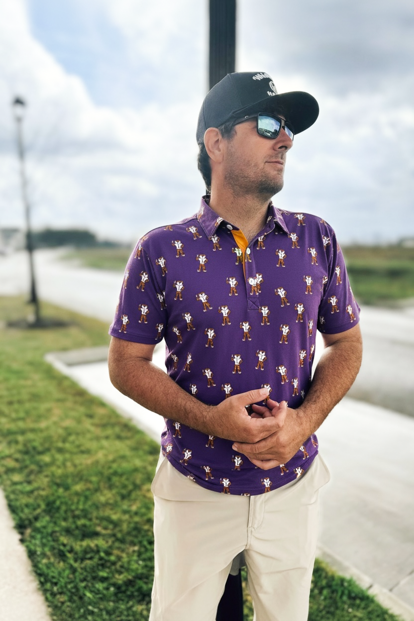 Preorder 26: Purple Tiger Bait Youth Polo