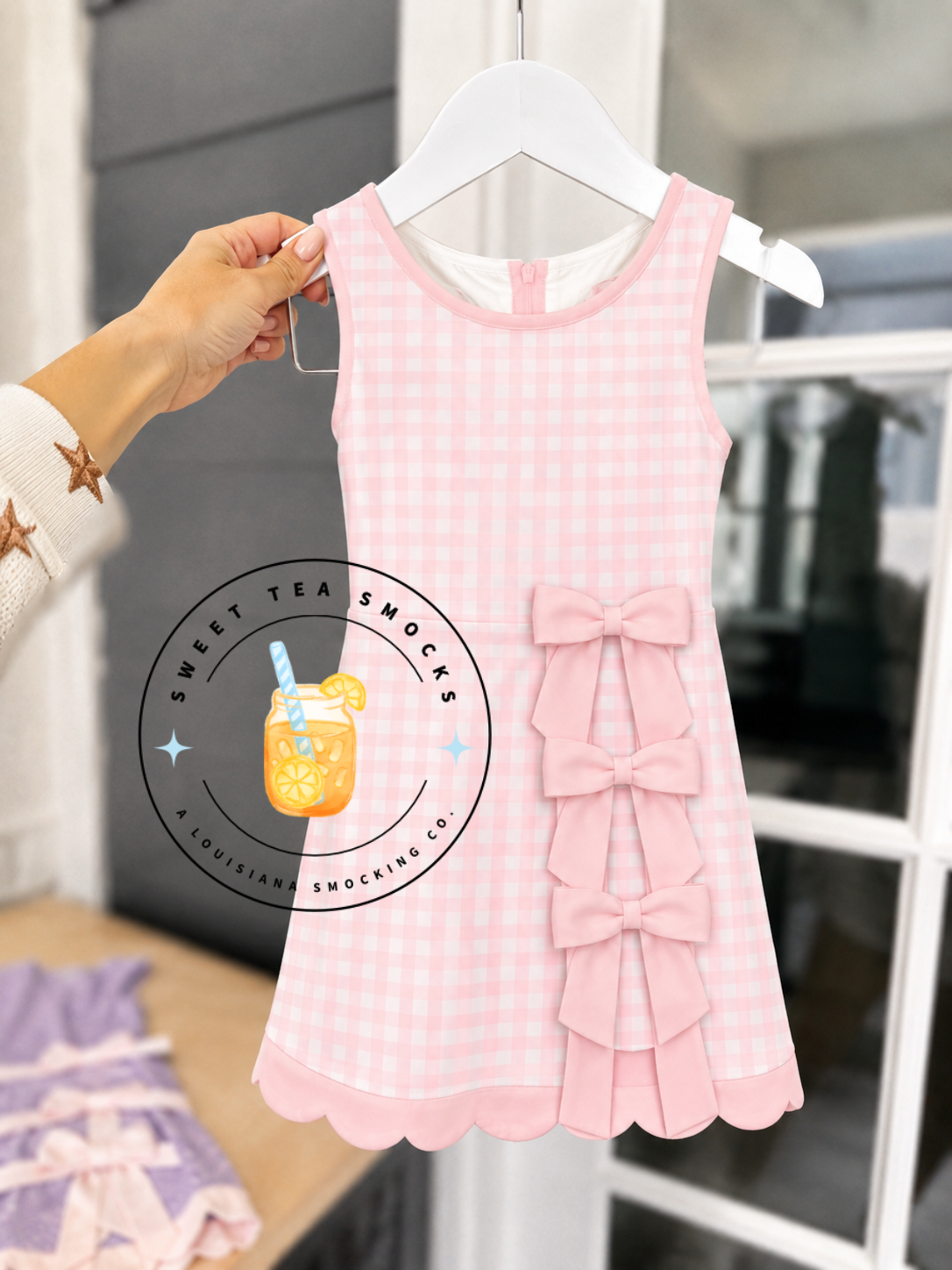 Pink Gingham Youth Summer Dress