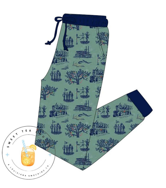 Preorder: Bayou Noel Toile Bamboo Adult Unisex Joggers